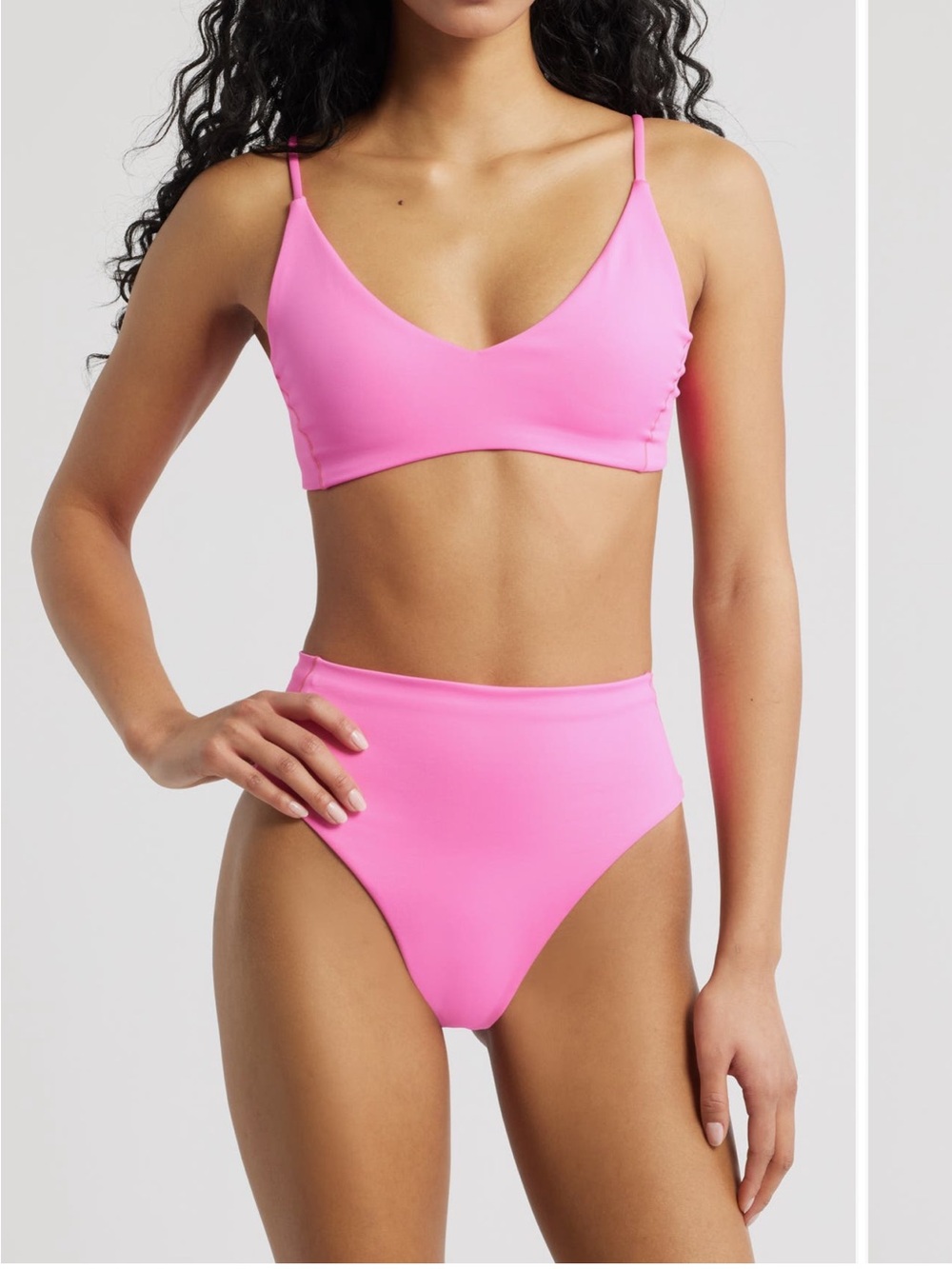 Left On Friday Pink High-Waist Bikini Set